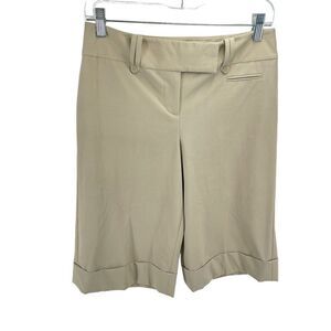 Ann Taylor LOFT Womens Cuff Shorts Stretch Straight Pocket Beige Size 4P